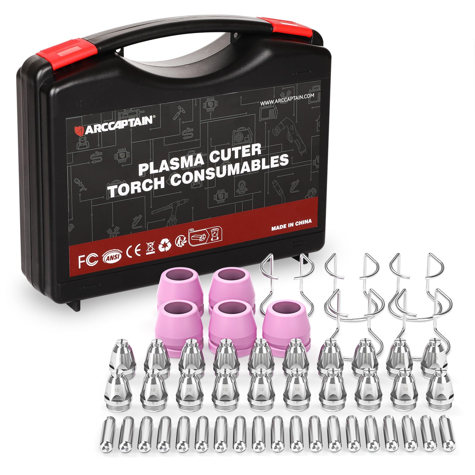 ARCCAPTAIN AG-60 Plasma Cutter Torch Consumables, 50Pcs .040'' SG
